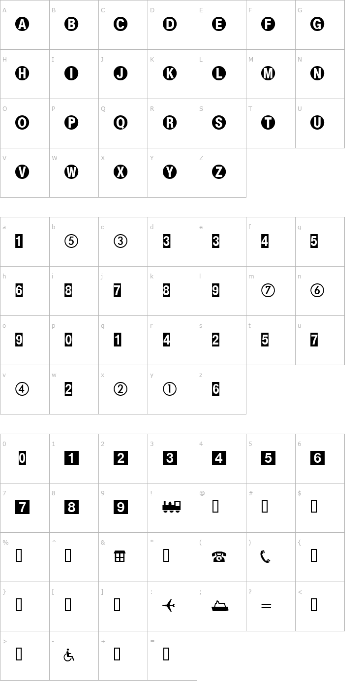 Character Map FormatPiOneSSK Font