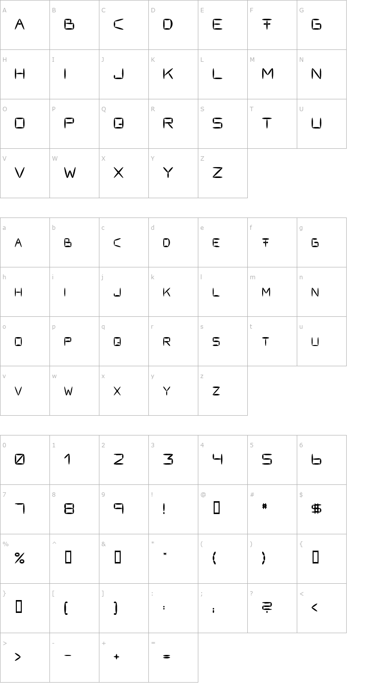 Character Map Fracksausen Font