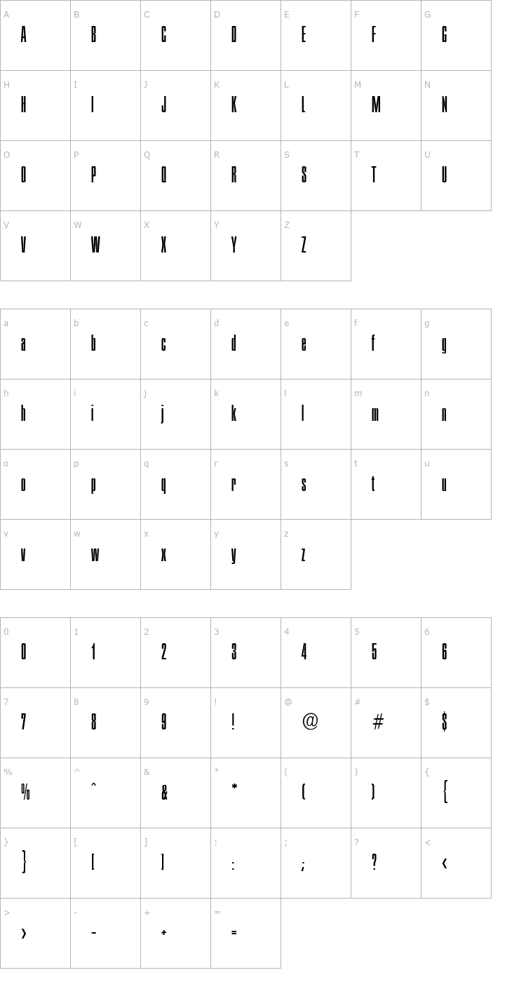 Character Map FrankBecker-Light Font