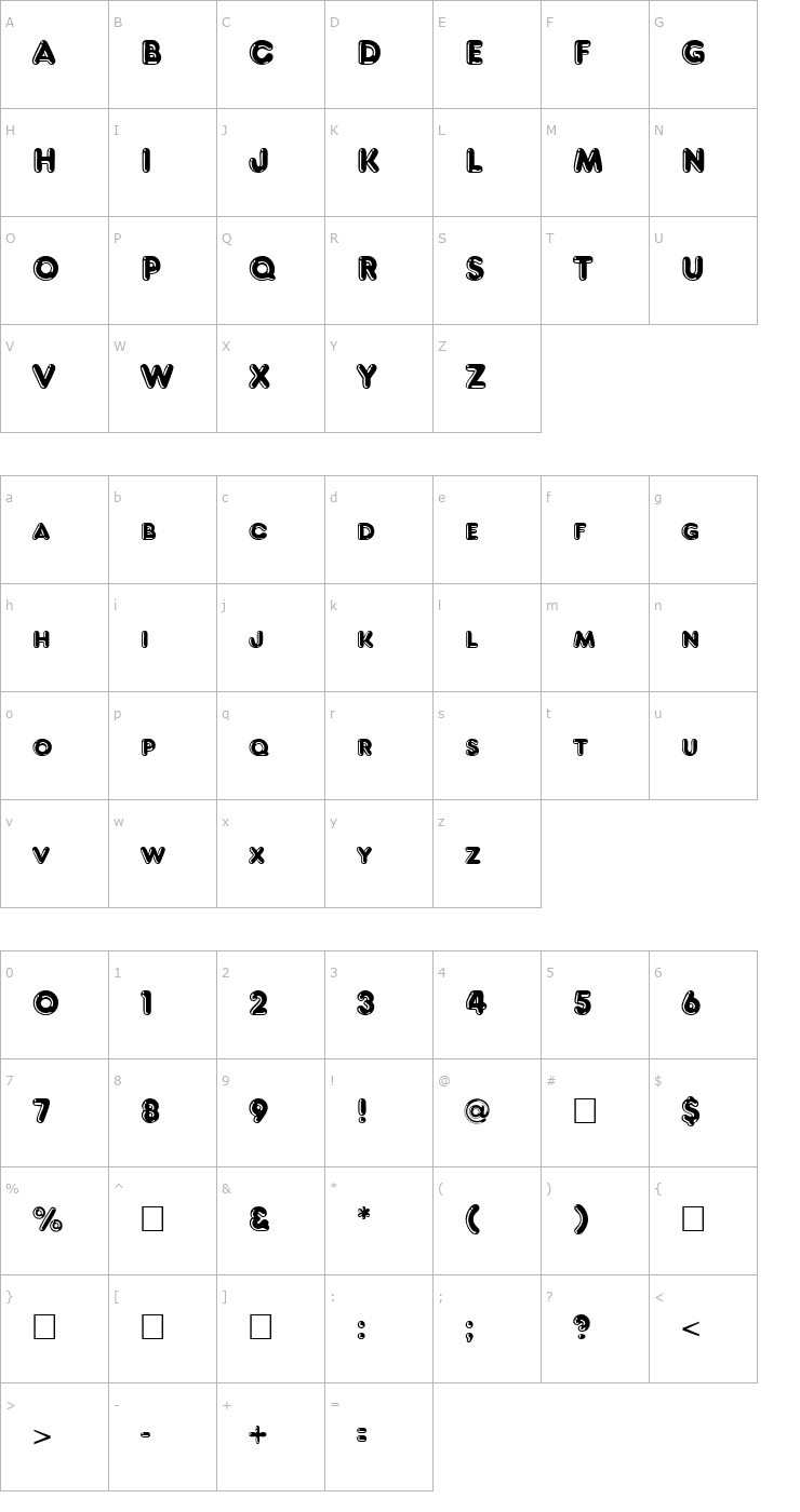 Character Map Frankenberg-Regular Font