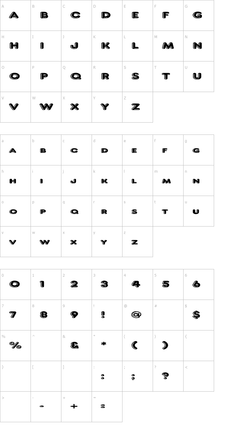 Character Map Frankfurt Extended Font