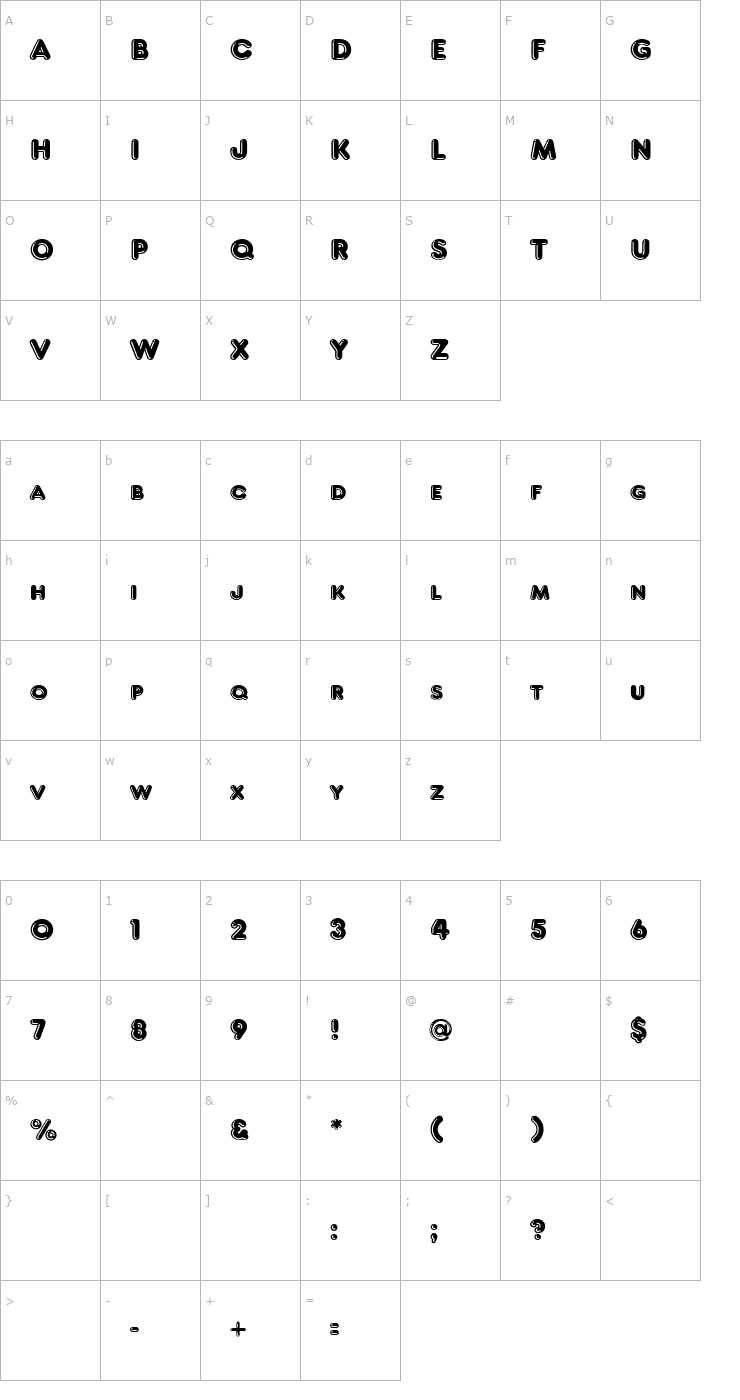 Character Map Frankfurt Font