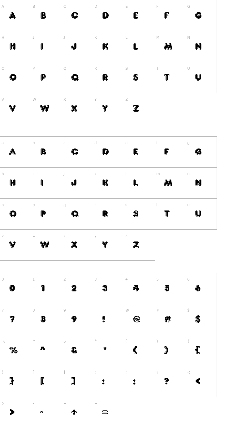 Character Map FrankfurterHigD Font