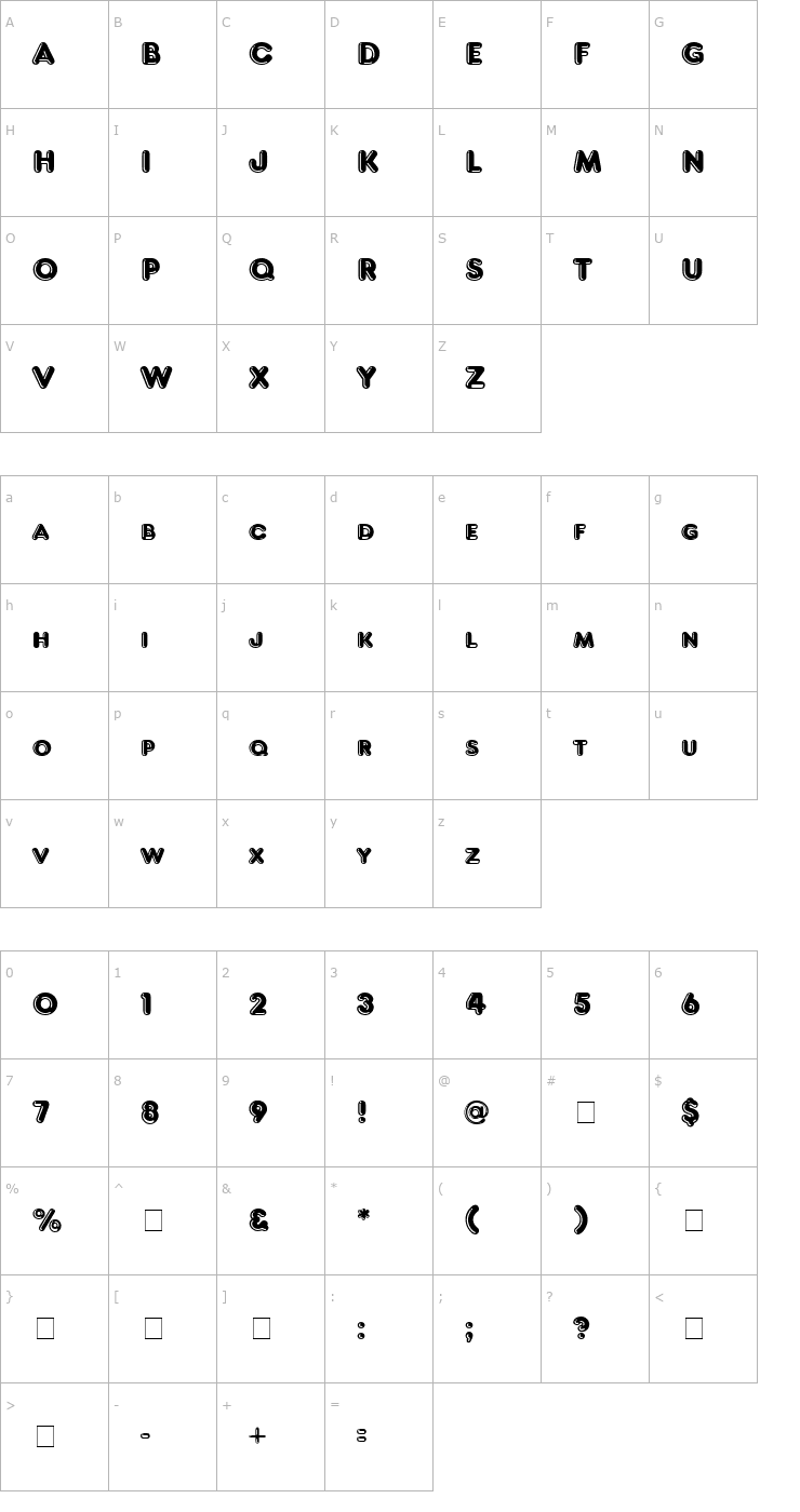 Character Map FrankHighlight Font