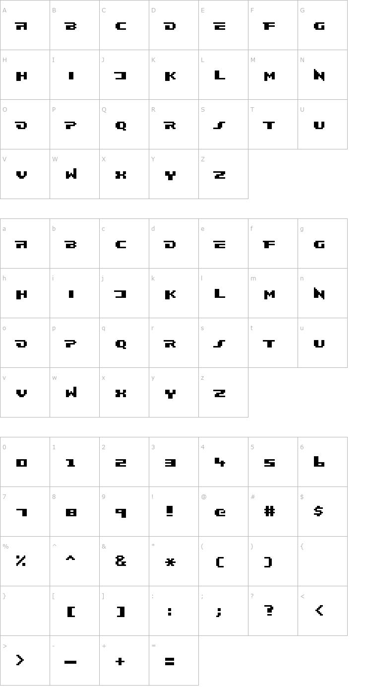 Character Map Frankieghost Font