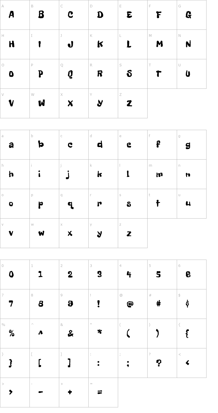 Character Map Freckle Face Font