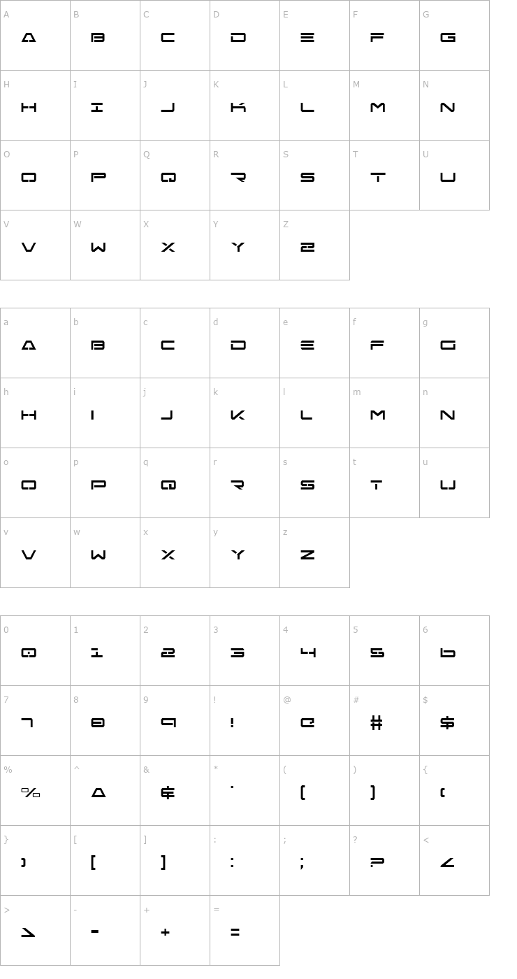 Character Map Free Agent Condensed Font