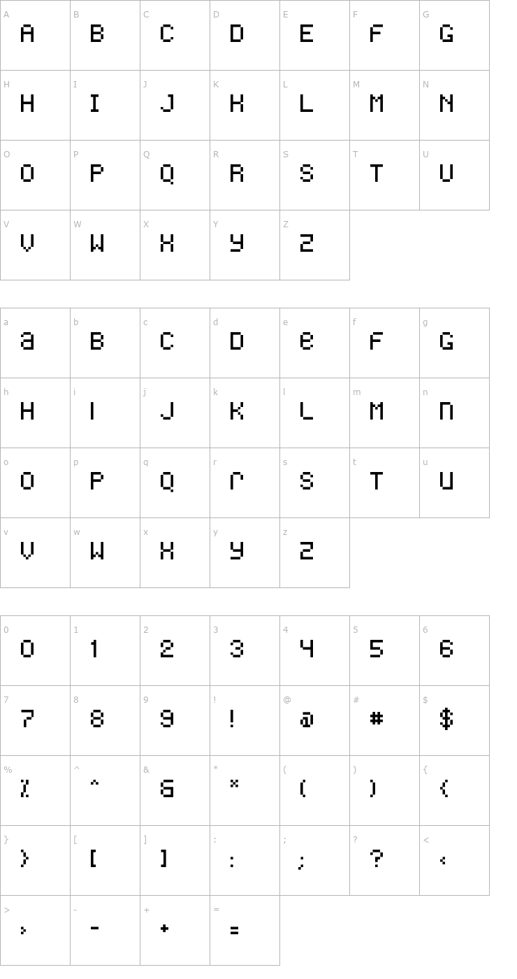 Character Map Freon Font