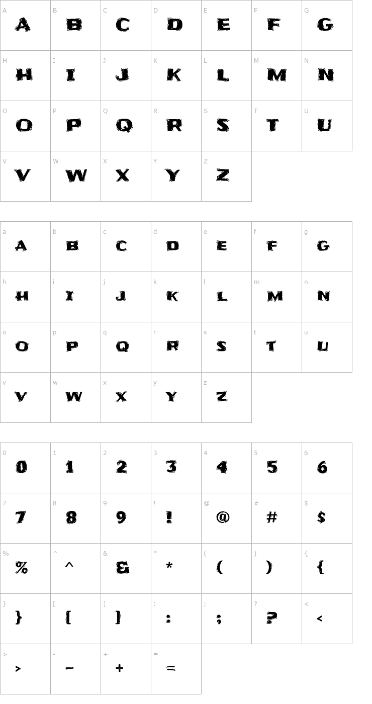 Character Map Frijole Font