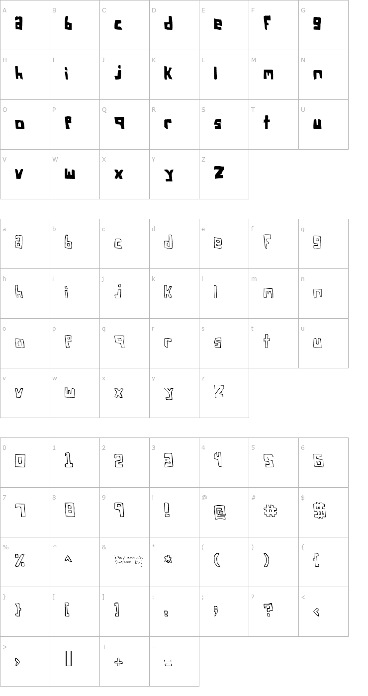 Character Map FSO Square Bracket Font