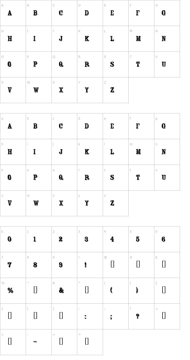 Character Map FT Rosecube Font