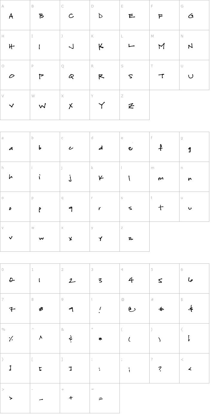 Character Map Fuchsiabuddha Font