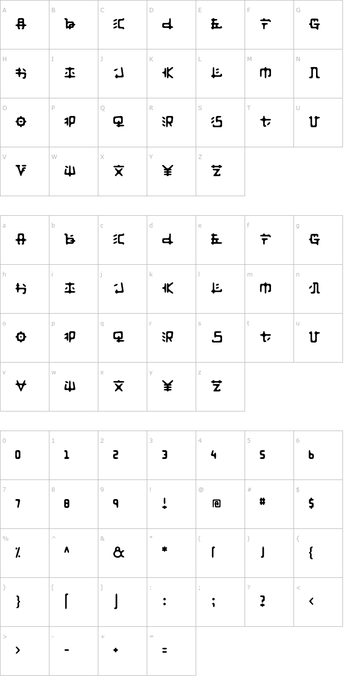 Character Map FusakaStd Font