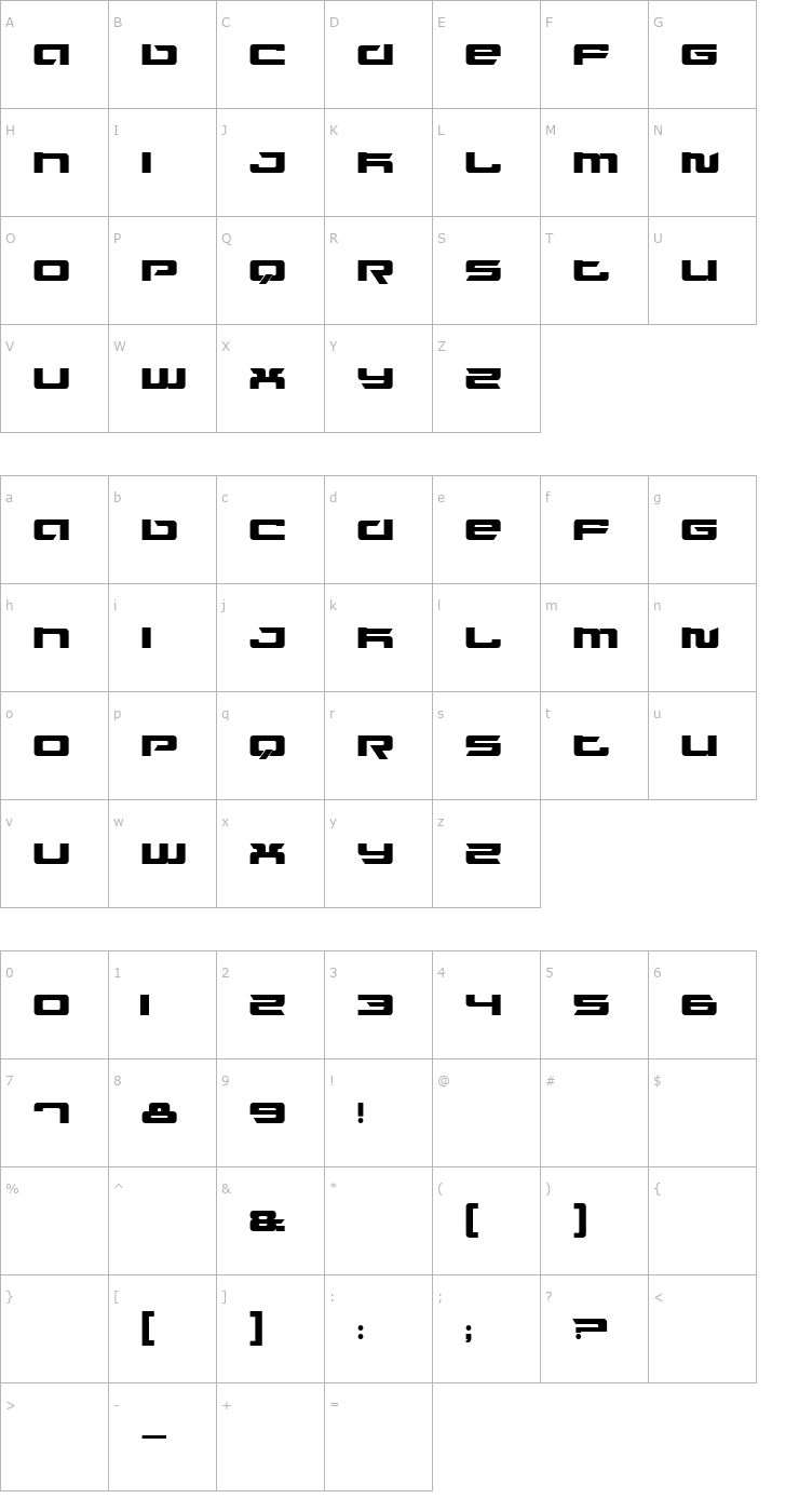 Character Map Fusion Font