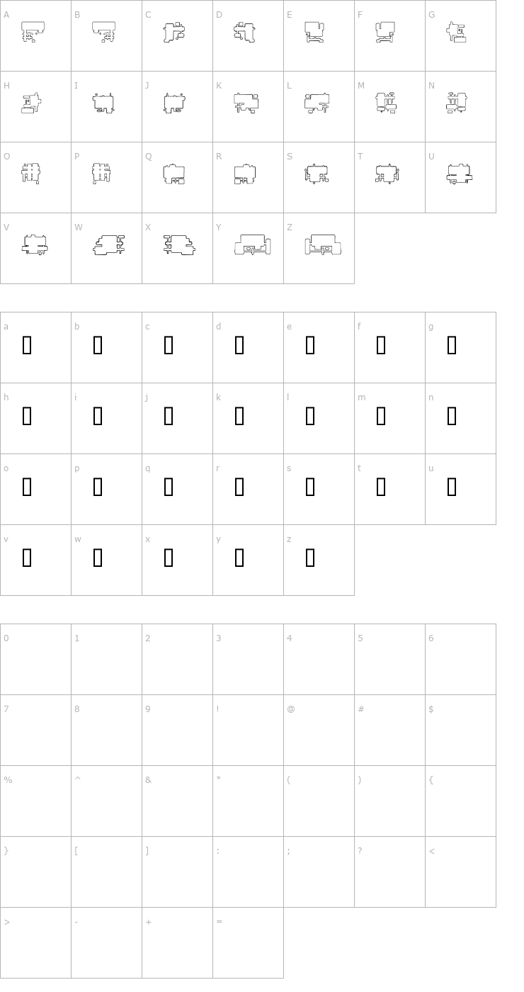 Character Map Future Boxes Font