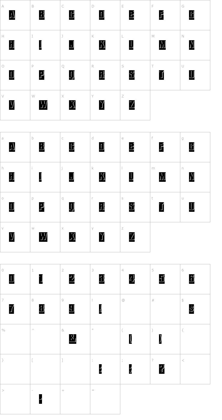 Character Map FZ BORDERS 13 Font