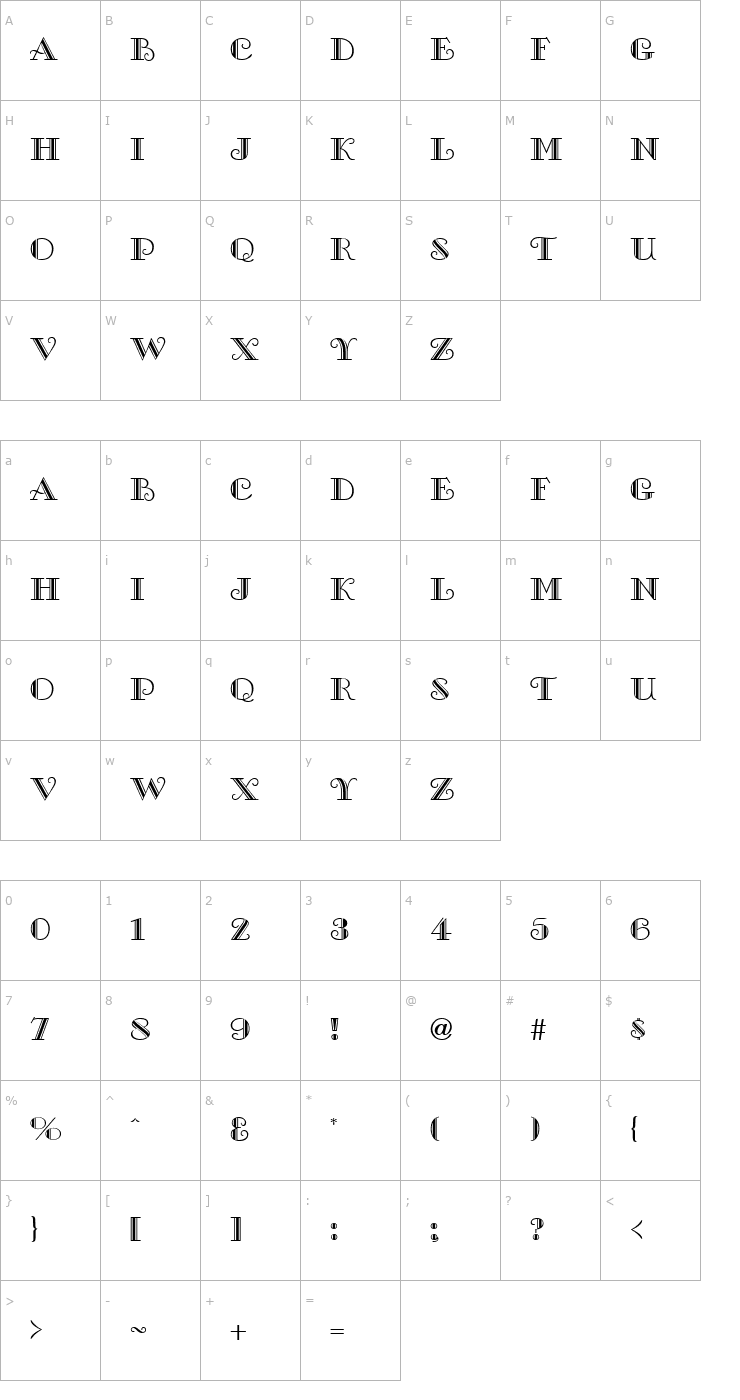 Character Map Gallery Regular Font