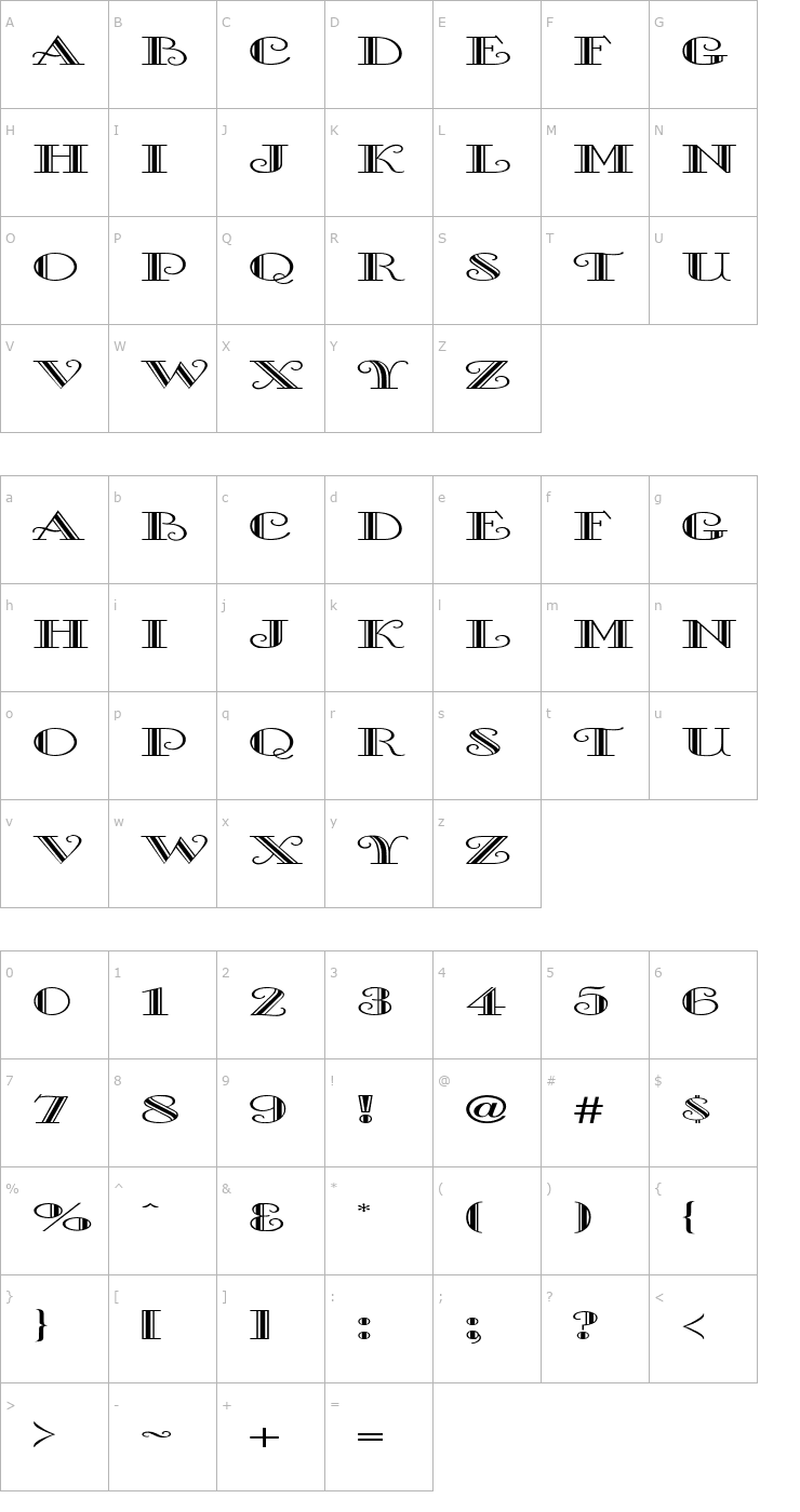 Character Map Gallery Wide Normal Font