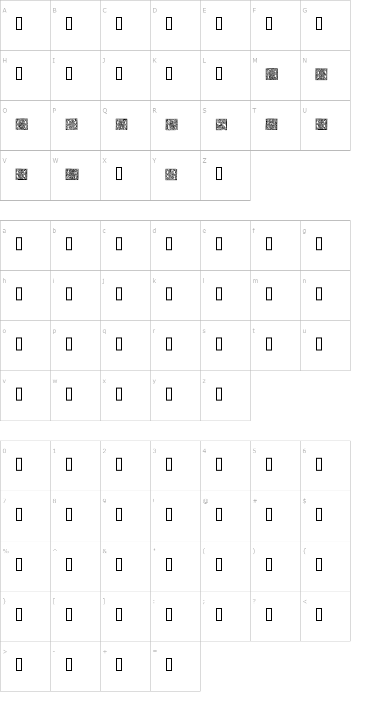 Character Map Galloys MZ Font