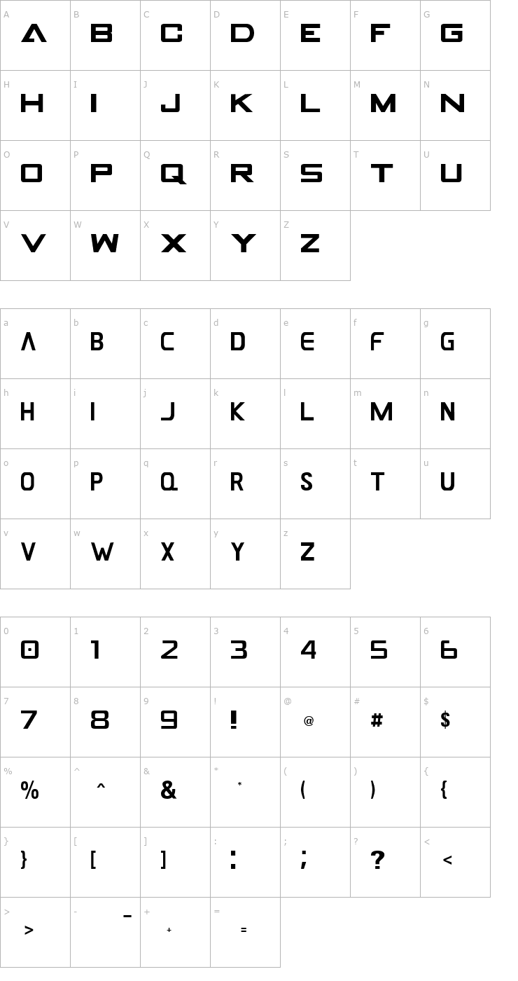 Character Map GAMECUBEN DualSet Font