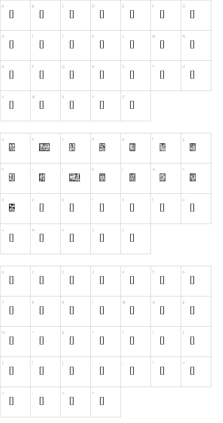 Character Map Geisha Font