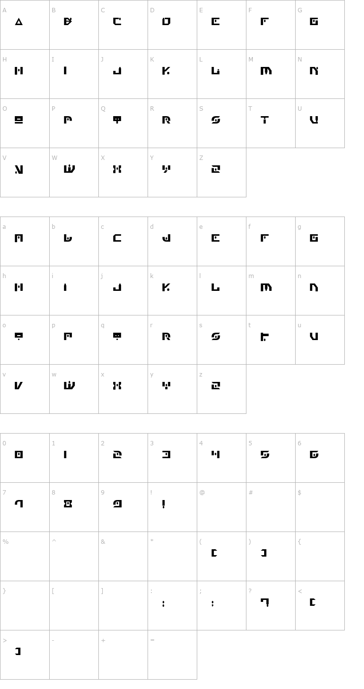 Character Map Generation Nth TR Font