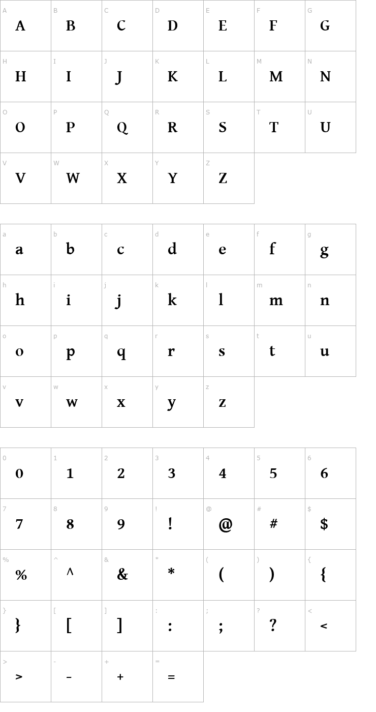 Character Map Gentium Basic Bold Font