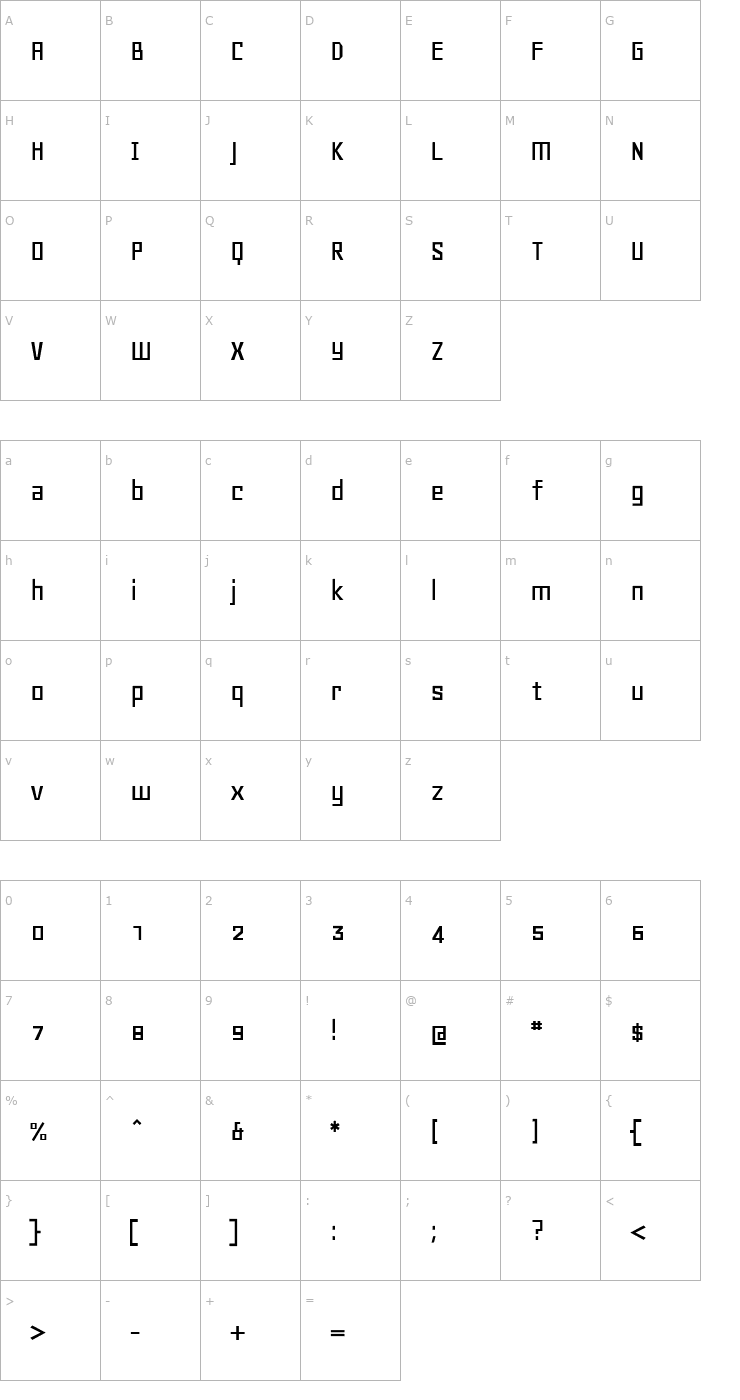 Character Map Geo Font