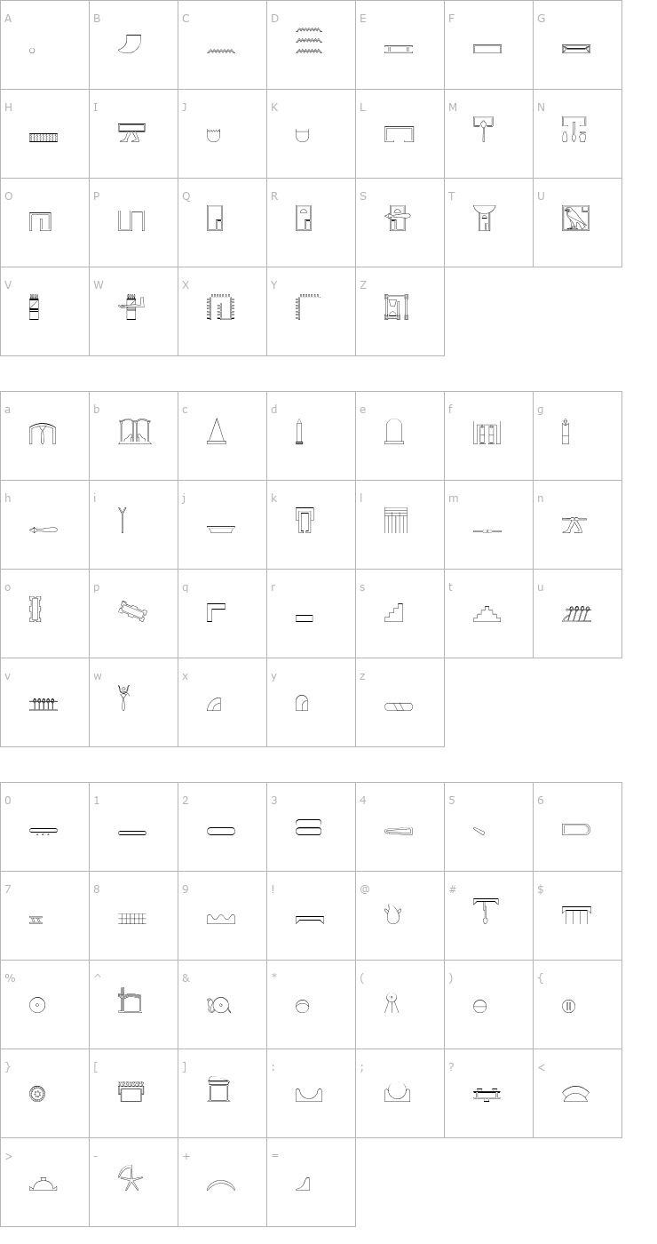 Character Map GlyphBasic C Font