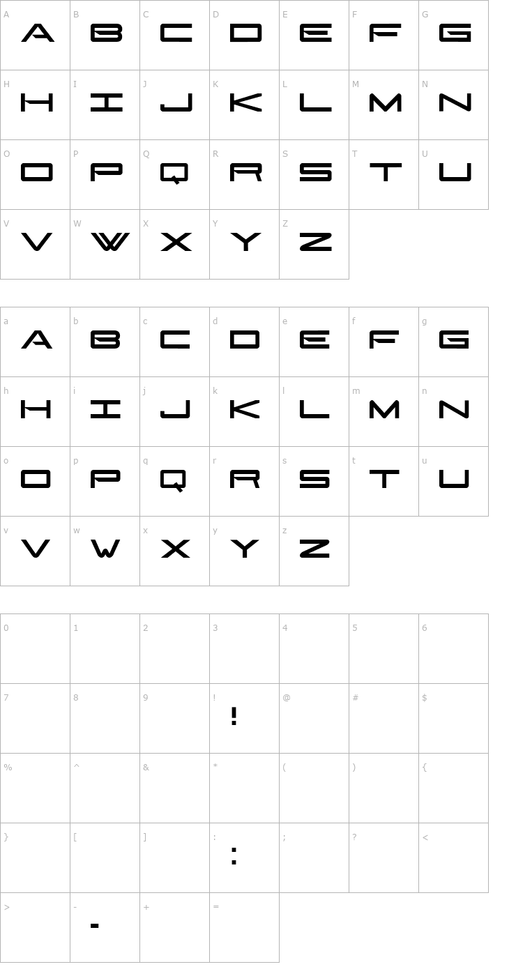 Character Map Gonzales Sans Font