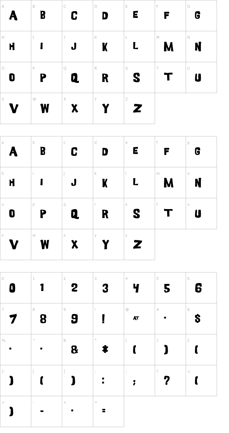 Character Map Good Girl Font