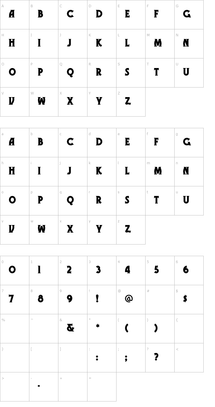 Character Map GramophoneNF Font