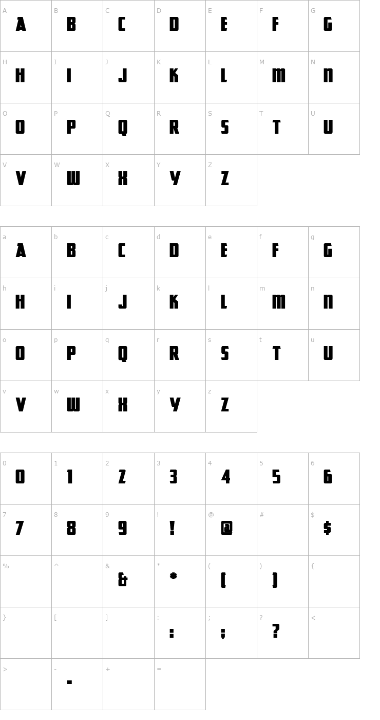 Character Map GreatLakesNF Font