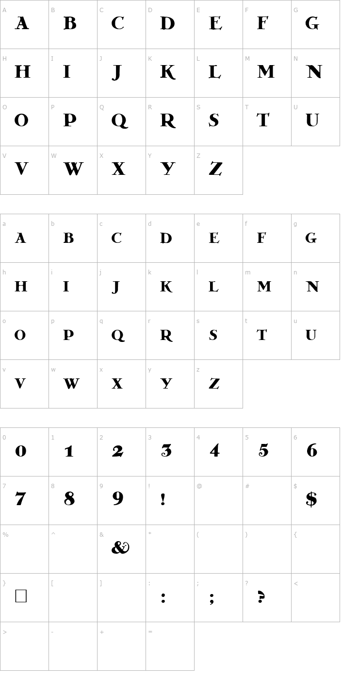 Character Map GrekoBold Font