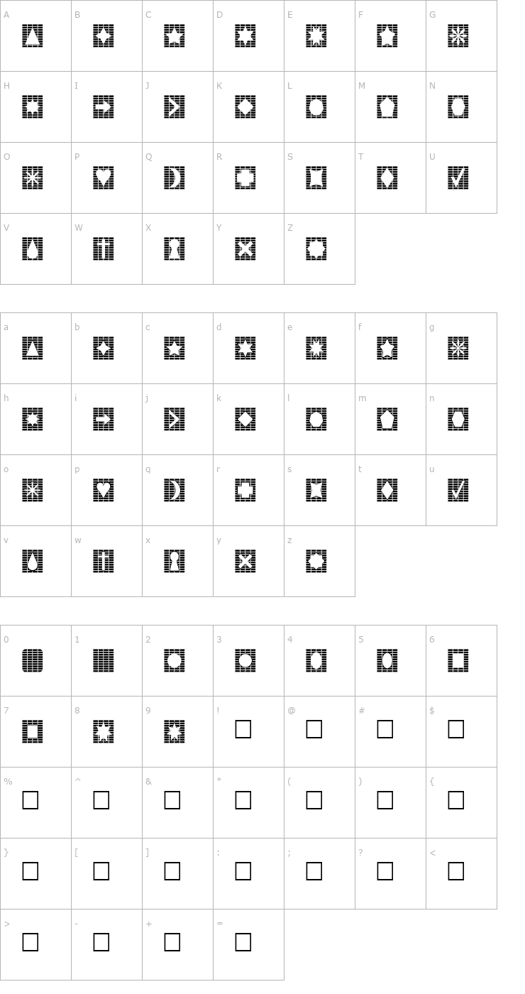 Character Map Grids n Things 2 Font