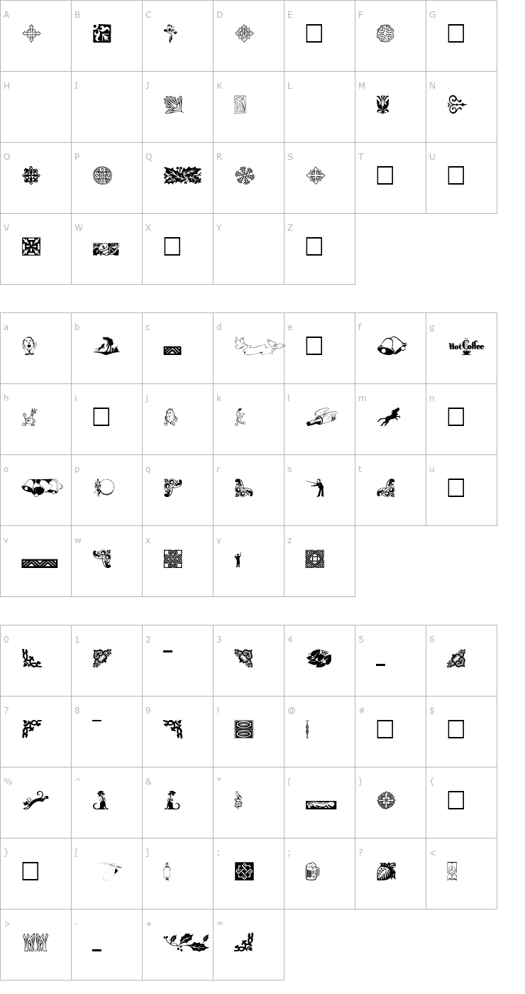 Character Map GriffinThree Font