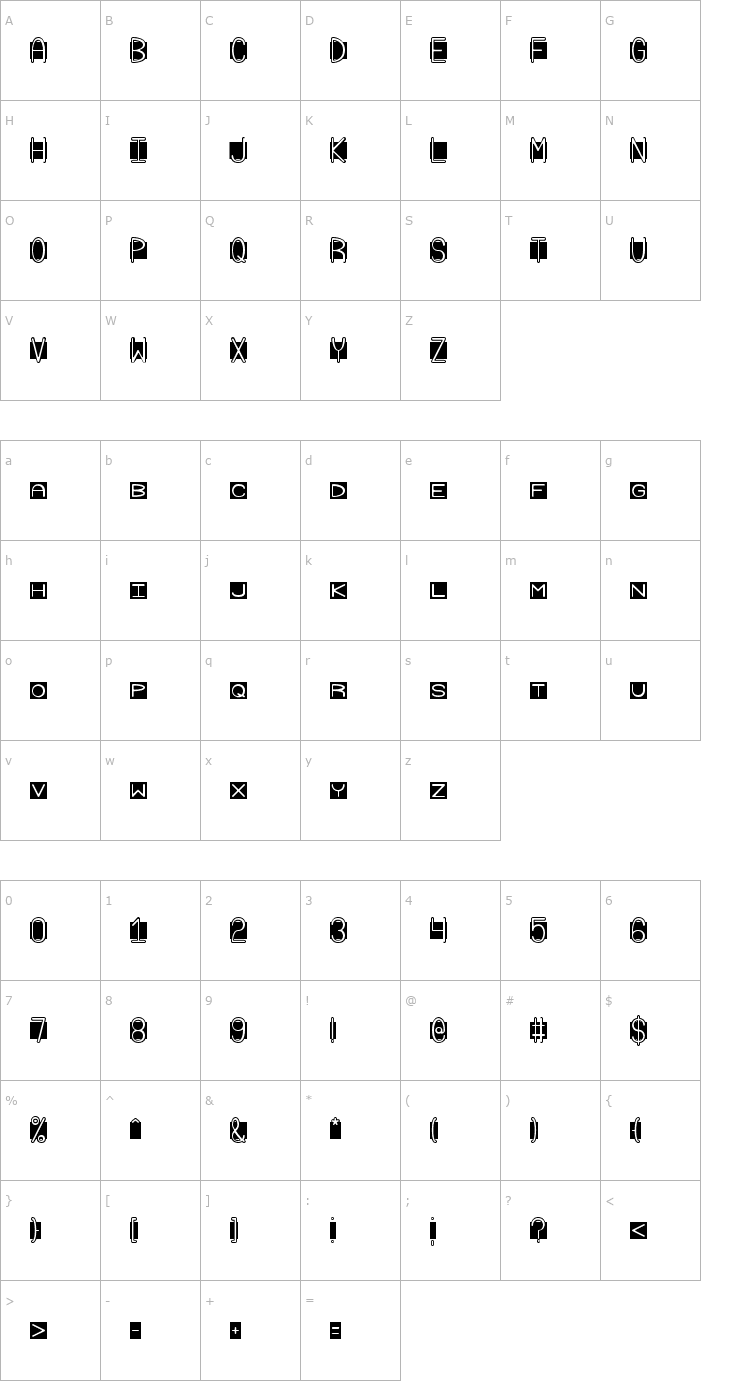 Character Map Grudge 2 BRK Font