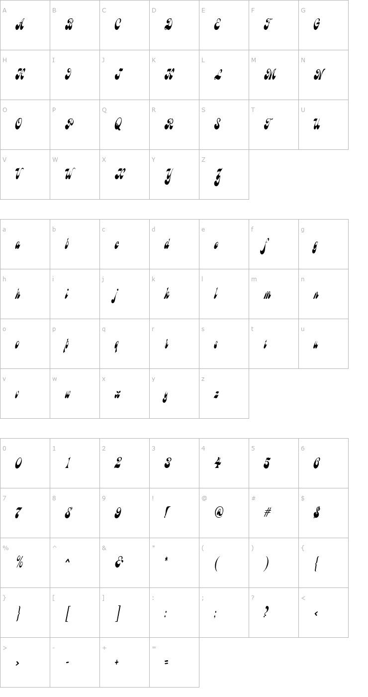 Character Map HaightCondensed Font