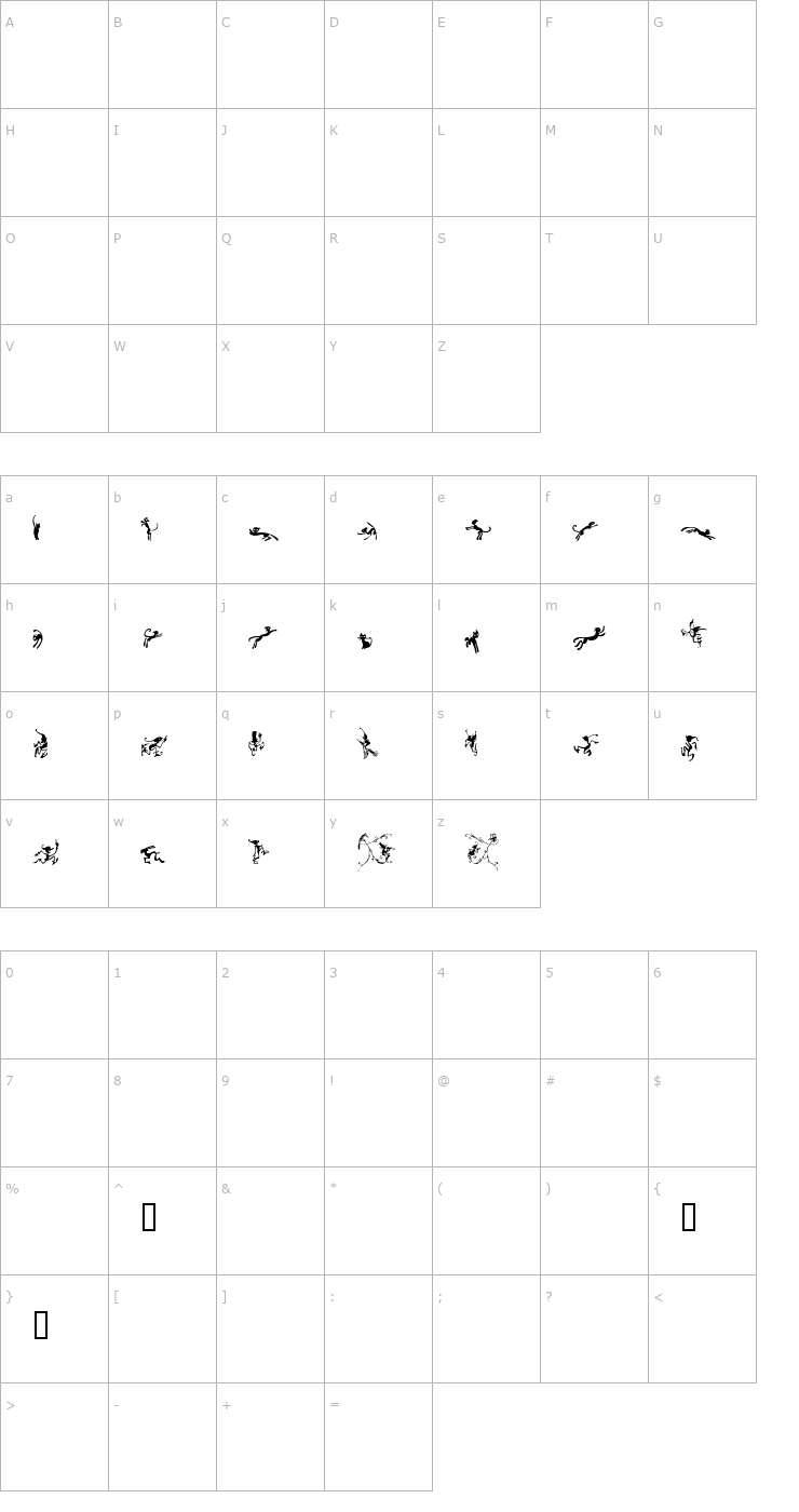 Character Map Halloweenies Font