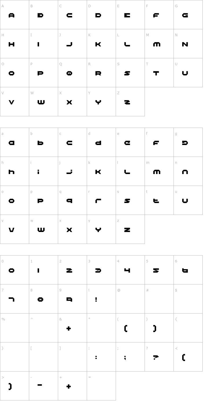 Character Map Halo Font