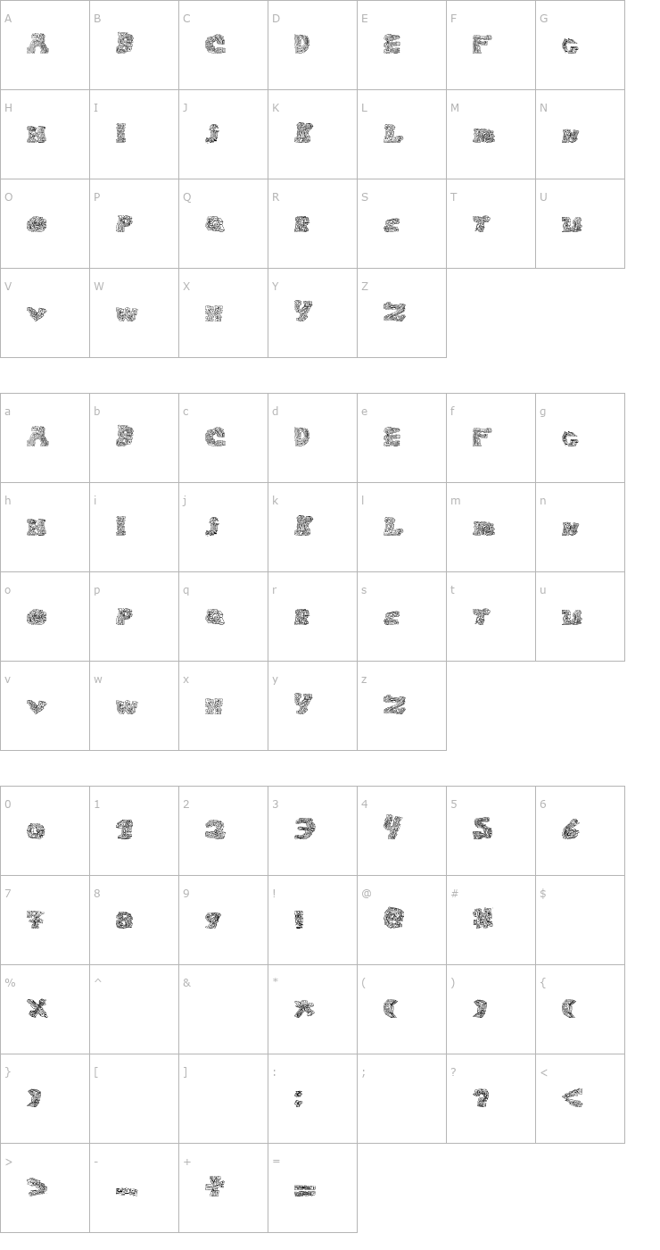 Character Map Halo-Sonic Font