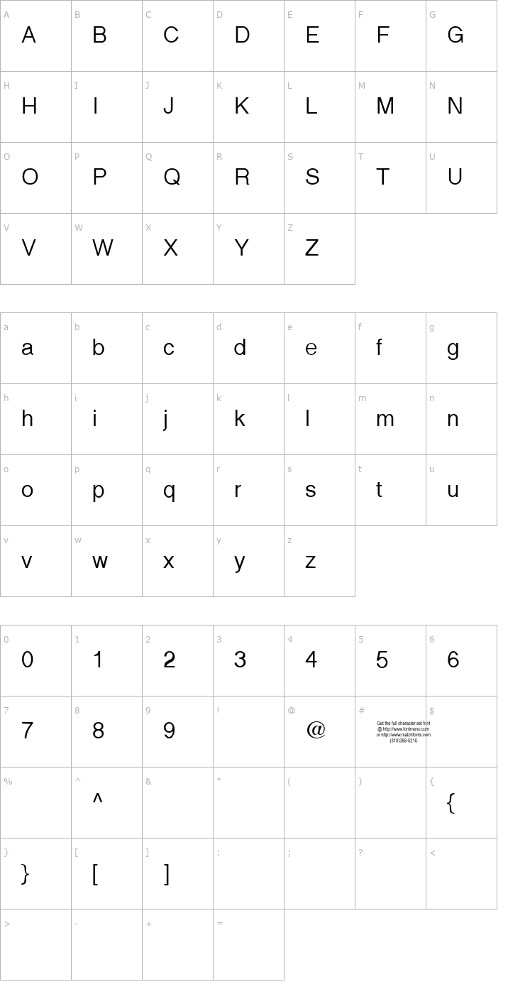 Character Map Halotique Tryout Font