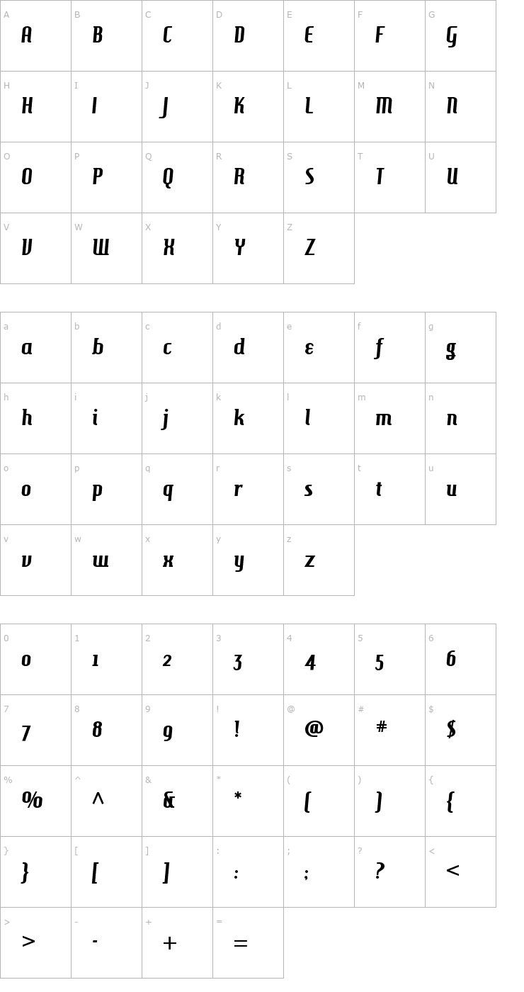 Character Map Hamburger Heaven Font