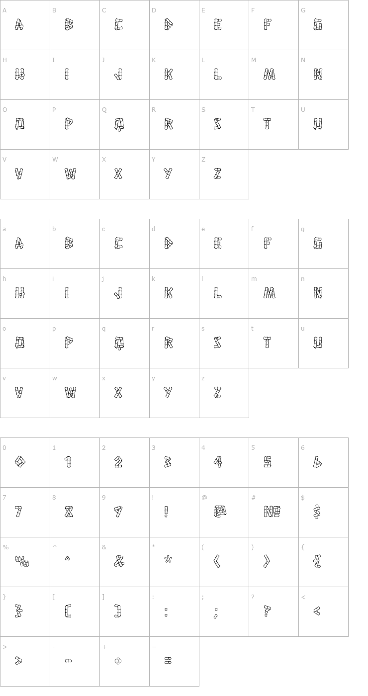 Character Map Hanalei Font