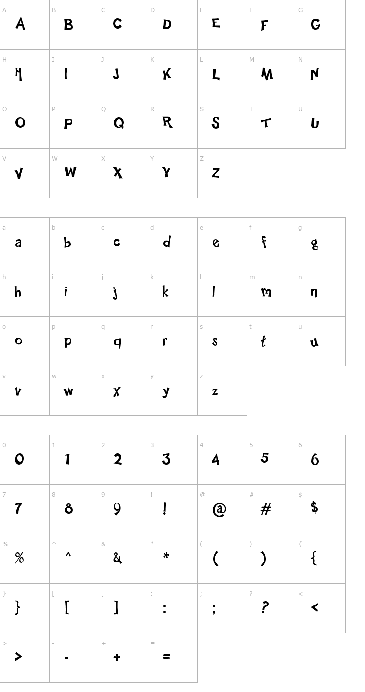 Character Map Happy Sans Font