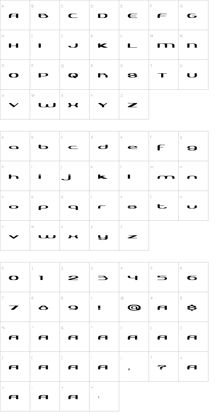 Character Map Harabara Neo Font