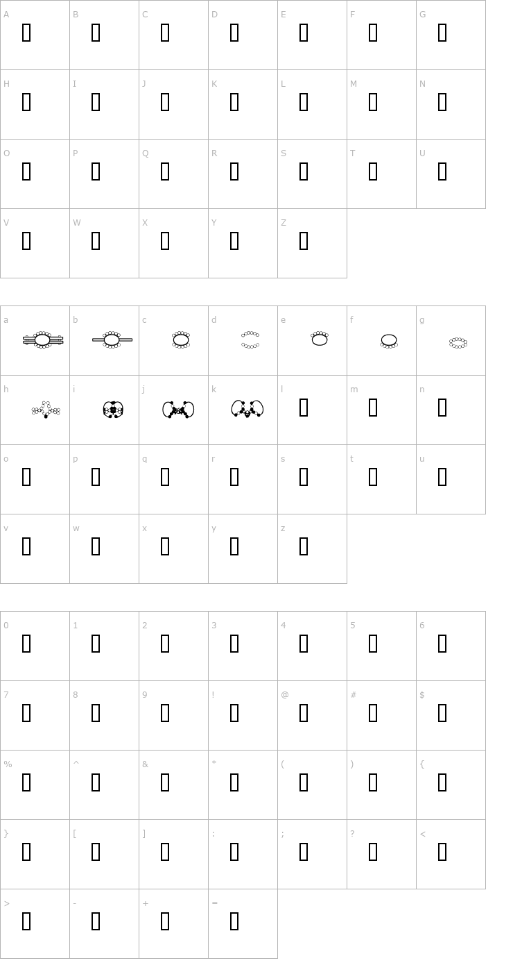 Character Map HDGEM1 1 Font