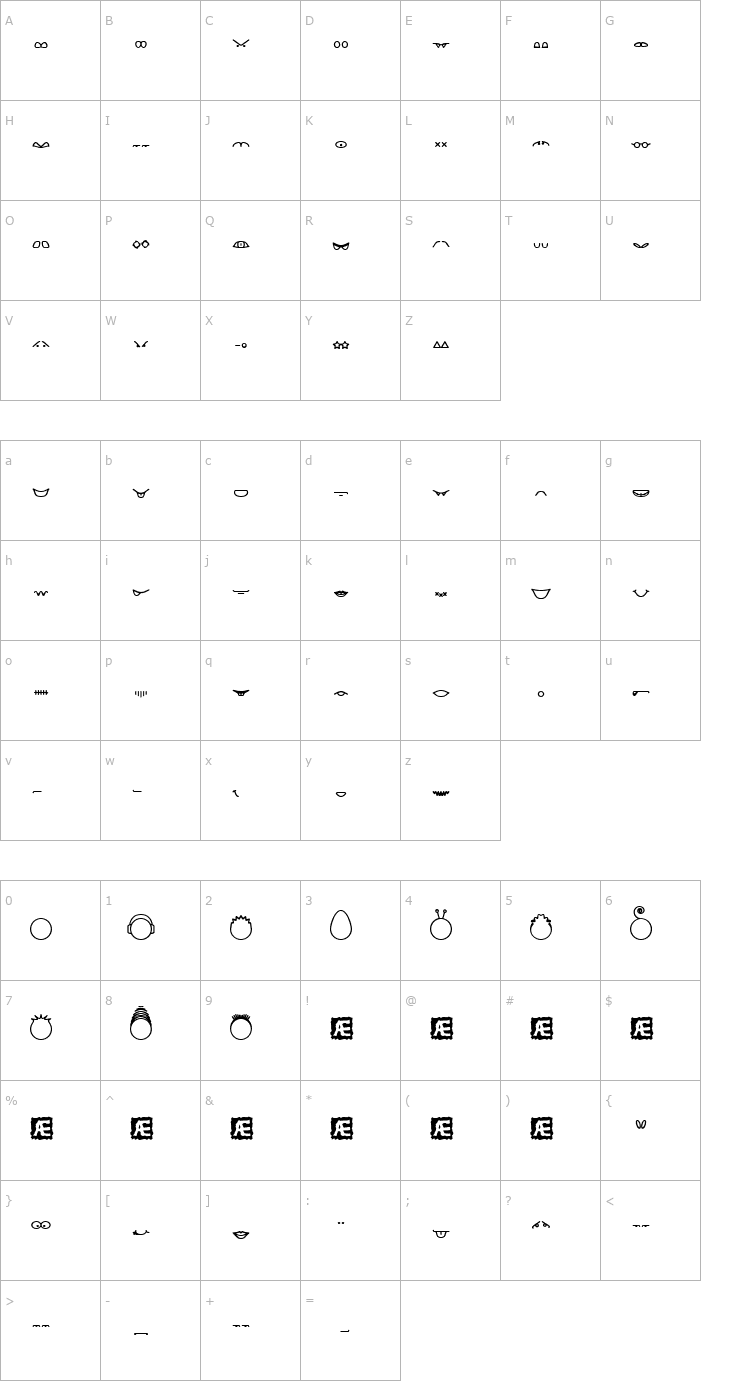 Character Map Head Ding Maker Font