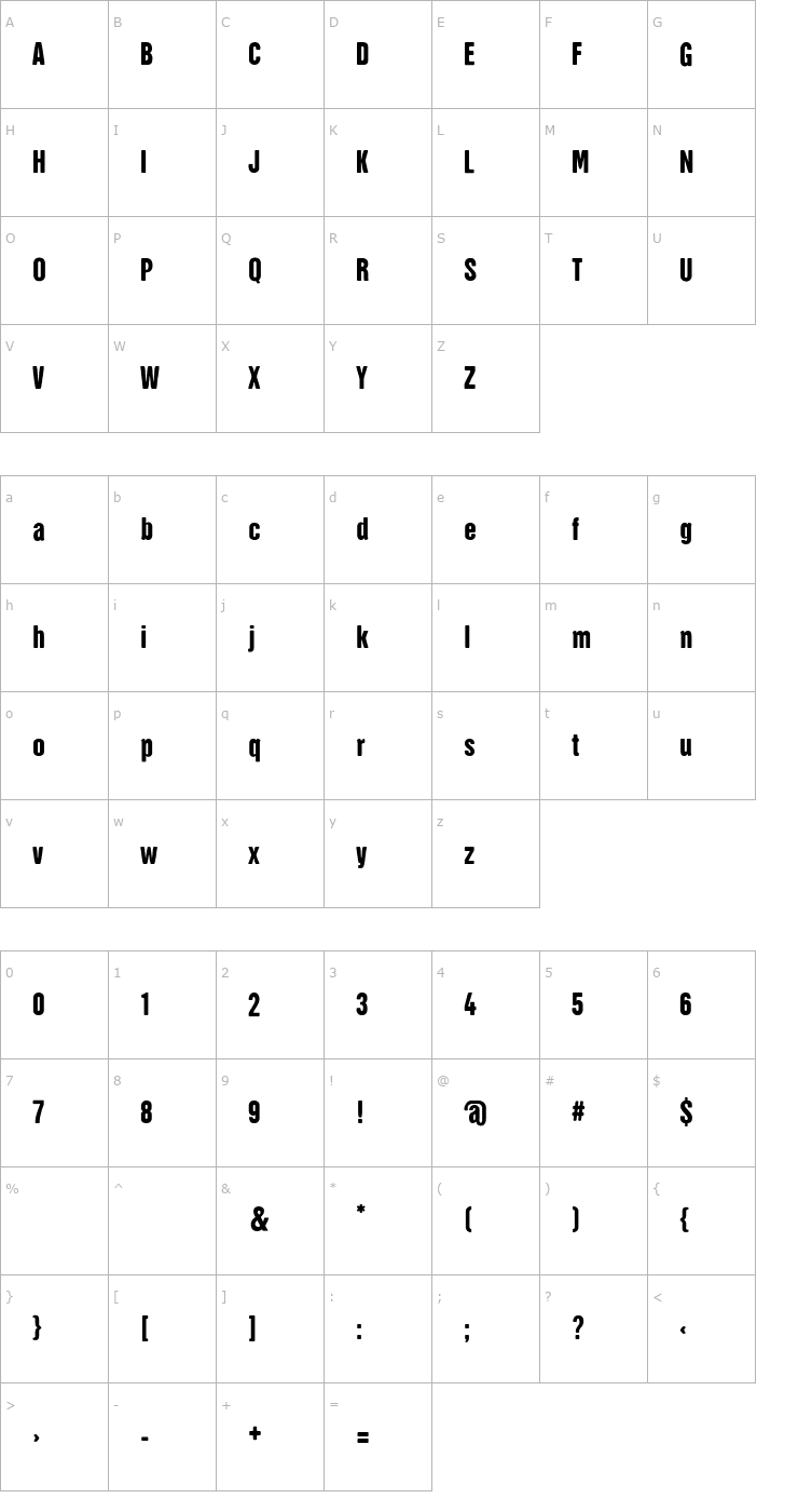 Character Map HectorRounded Font