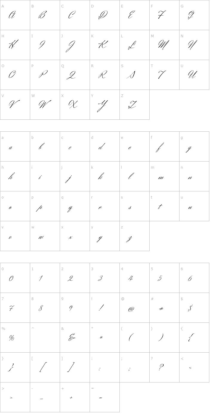 Character Map Herr Von Muellerhoff Font